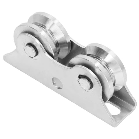 Groove Wheel V Shaped Detachable Track Gate Wheels With Double Bearing Caster And Bracket Made Of 45 Steel Heavy Duty Rigid Roller