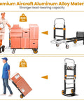 3 In 1 Convertible Heavy Duty Folding Hand Truck Dolly With 600 Lb Capacity in use with boxes and folded view