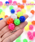 Hand holding 216 Piece Bicycle Spoke Beads Kit With Assorted Color Plastic Clip Beads for Wheel Decoration.