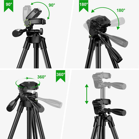 Work Ready Laser Level Tripod With Carry Bag, Light Yet Sturdy Aluminum Adjustable Stand with rotational angles demonstrated