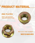 Thirty Piece Heavy Duty Exhaust Serrated Spin Hex Lock Nuts M10x1.25 showcasing zinc plated design, suitable for Honda Accord Civic Acura.