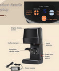 Automated Coffee Tamper 58Mm Commercial Portafilter with digital screen, metal detector, and adjustable pressure controls.