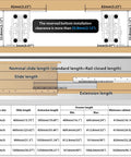 Diagram of Undermount Heavy Duty Full Extension Drawer Slides Black 32 Inch One Pair, showing specifications and measurements.