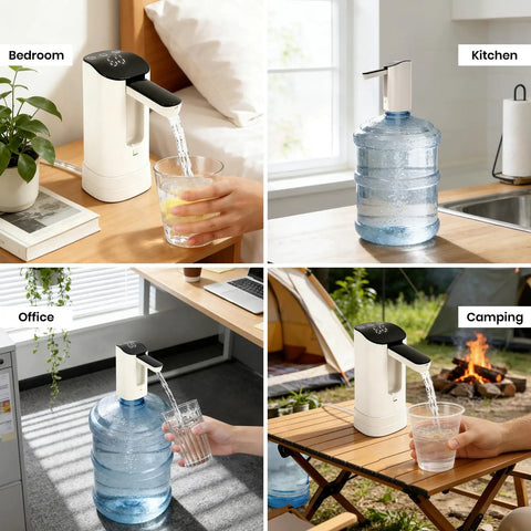 Water Dispenser For 5 Gallon Bottle With Digital Display And Dual Pumps USB Rechargeable Electric Water Pump in various settings