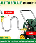 2 Ft Garden Hose With Female To Male Metal Connector 304 Stainless Steel Leader Hose For Hose Reels, Flexible And Kink Free