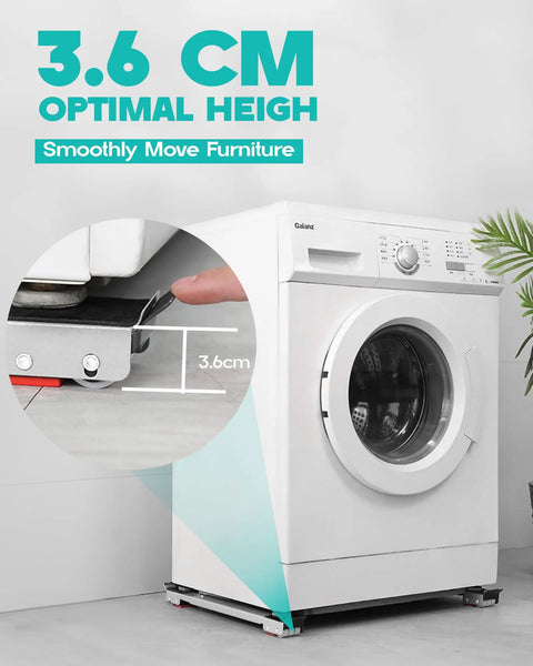 Heavy Duty Appliance Rollers For Moving Washer And Dryer Expandable Furniture Dolly Trolley With Steel Caster Wheels For Refrigerators max height 3.6 cm