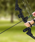 Archer aiming bow with 30 Inch Carbon Arrows 7 Pack With Removable Tips For Compound And Recurve Bows, 100 Grain Rotatable Broadheads