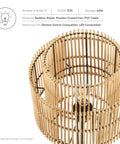 Nourish Bamboo Floor Lamp In Natural Finish With Basket Weave Two Tier Shade Modern Iron Base On Off Switch LED Compatible E26 60W Max Bulb Not Included