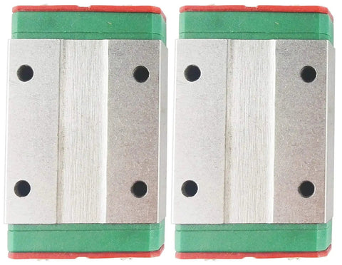 Two MGN9H blocks from a 600mm Linear Guide Rail Set With MGN9H Blocks, 9mm Wide Rails, 20mm Pitch, 2 Rails And 2 Blocks For 3D Printers.