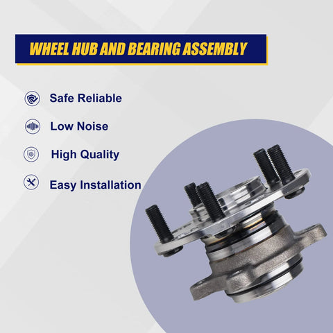 Rear Wheel Hub And Bearing Assembly 512257 2 Pack Set Compatible With Honda Civic DX GX LX 2006 2007 2008 2009 2010 2011 With ABS 5 Lug Replacement