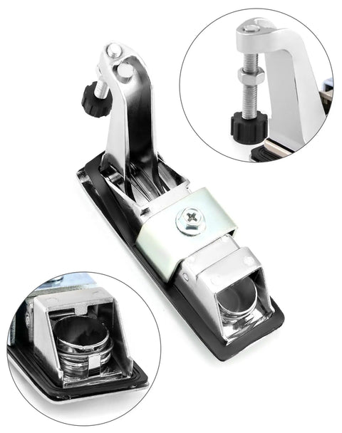 Close-up of Eight Pack Zinc Alloy Compression Latch Locks Featuring Slick Trigger Action and Flush Silver Finish.