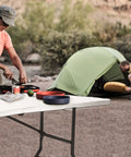 Portable Plastic Folding Table 5 Feet For Camping Picnics Parties And Dining Durable HDPE Surface With Heavy Duty Steel Legs