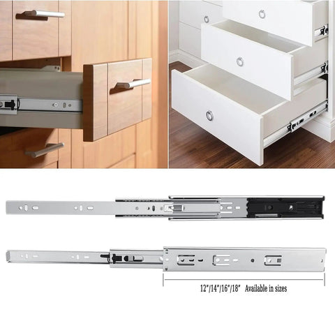 12 Inch Drawer Slides Set 6 Pairs Pro Grade Soft Close Heavy Duty Full Extension Ball Bearing Side Mount Rails Glides 100 Lb Capacity For Kitchen Wardrobe Office Storage