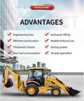 Compact Backhoe Loader With Advanced Hydraulic System Mini Wheel Backhoe With Front Loader And Foldable Rear Excavator