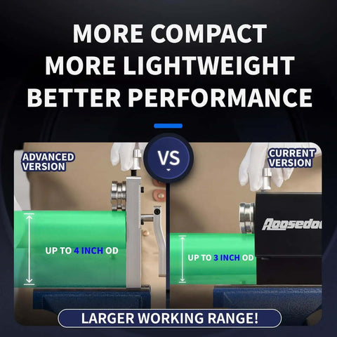 Comparison of advanced vs current Pro Grade Tube Bead Roller For Copper Aluminum And Thin Steel Tubing, larger working range.