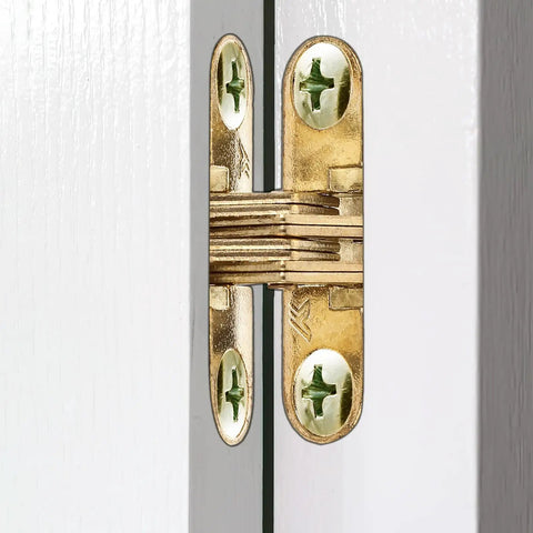 Hidden Cross Zinc Alloy Concealed Hinges Two Pack For Wooden Doors And Lightweight Worktops Frameless Cabinets Kitchen Cabinet Hardware