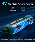 Heavy Duty Cordless Electric Screwdriver Kit With 51 Magnetic Bits And Integrated Led Light, Rechargeable Power Tool Built Tough for repairs.