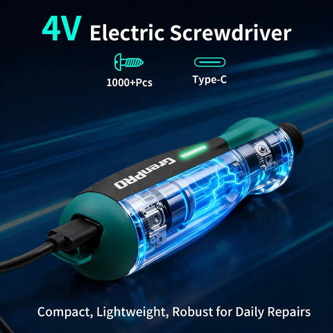 Heavy Duty Cordless Electric Screwdriver Kit With 51 Magnetic Bits And Integrated Led Light, Rechargeable Power Tool Built Tough for repairs.