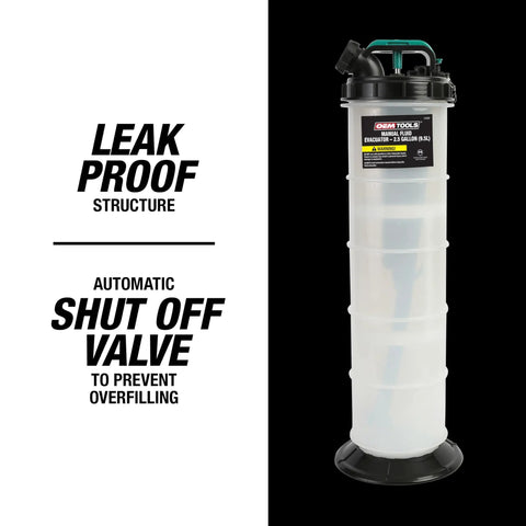 Manual Fluid Extractor Pump With 9.5L Capacity And 5ft Hose Quick Mess Free Oil Changes Coolant Flushes And Brake Bleeds Ergonomic Handle
