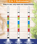 Triple Scale Hydrometer For Home Brew And Home Brewing With ABV Brix And Specific Gravity Readings For Wine Mead Kombucha And Beer, Fermentation Hydrometer Kit, Easy To Use Alcohol Meter For Accurate Sugar And Alcohol Levels. 3-in-1 hydrometer with ABV, Brix, and SG scales