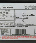 Label for Top Shelf 2Hp 56Y Frame Square Flange Swimming Pool Motor, 230V 2HP specs and wiring instructions.