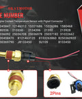 Engine Coolant Temperature Sensor With Pigtail Connector Direct Replacement For Chevy GMC Cadillac Buick Honda Pontiac Heavy Duty Build showing OE numbers.