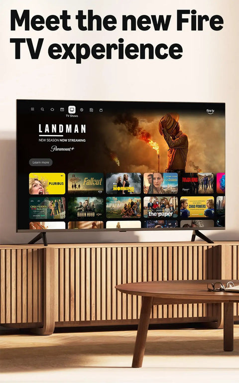Smart TV displaying Fire TV Stick HD Latest Model With Free Live TV Alexa Voice Remote effortlessly streaming movies.