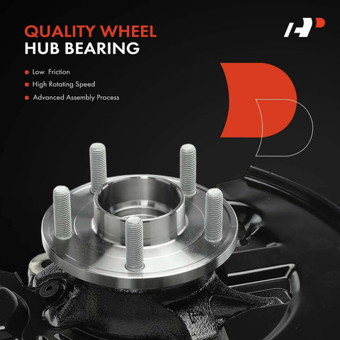 Front Left Steering Knuckle And Wheel Bearing Hub Assembly For Ford Transit Connect 2014-2018 Driver Side, 120.6 Inch Wheelbase, Loaded Knuckle With Dust Shield featuring quality wheel hub bearing.