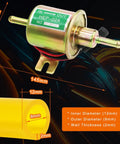 Dimensions of 12V Electric Fuel Transfer Pump Kit With Case 30 GPH Inline Pump For Gasoline Or Diesel Self Priming With Filter