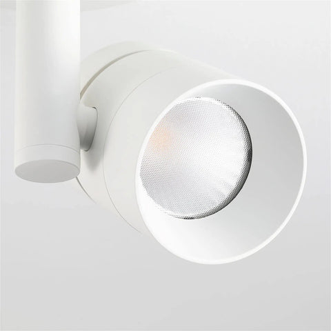 Close-up of Parry 1 Light White Spotlight With Adjustable Head Integrated LED Bulb Flush Mount Wall Sconce 3000K
