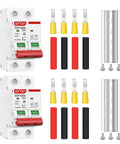 Solar Panel Disconnect Switch 2 Pole DC Circuit Breaker 63A Beefy Isolator For PV System 1000V Max with mounting accessories