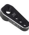 TRX4M Compatible 25T Aluminum Servo Arm Horn For Beefed Up High Torque Micro Servo Upgrade 1 By 18 RC Crawler Not For Stock Servo F 5.0mm 20mm Length M0.2 Thread Durable Aluminum Build Fits RS100 MEX8 MEX12 black 25T servo arm