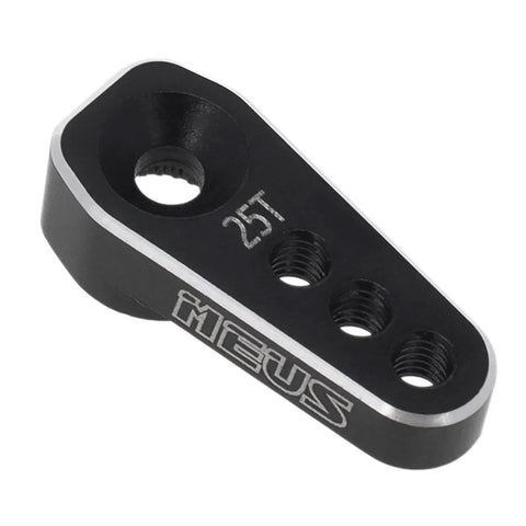 TRX4M Compatible 25T Aluminum Servo Arm Horn For Beefed Up High Torque Micro Servo Upgrade 1 By 18 RC Crawler Not For Stock Servo F 5.0mm 20mm Length M0.2 Thread Durable Aluminum Build Fits RS100 MEX8 MEX12 black 25T servo arm