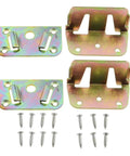 Heavy Duty Galvanized Bed Rail Brackets 2 Pack Wood Frame Connectors tough slat fasteners with screws for furniture repair.