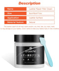 Heavy Duty Leather Filler And Repair Paste 4.5 Oz in container with blue applicator for fixing leather damages.