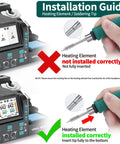 2 In 1 Digital Soldering Iron Kit With Precision Soldering Station Dual C210 And C245 Tips installation guide displayed