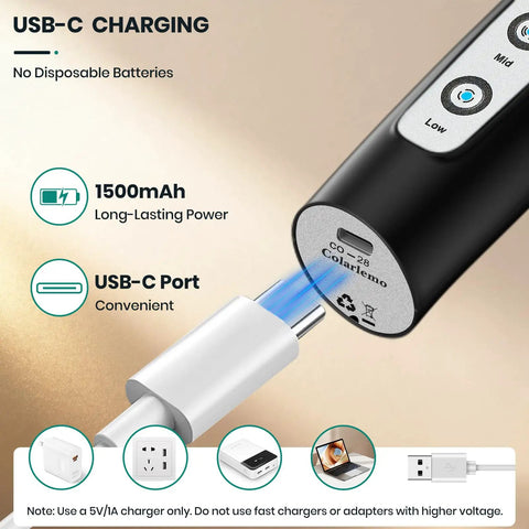 Handheld Rechargeable Milk Frother Wand With Detachable 3 Stainless Whisks, Three Speed Electric Whisk For Coffee Lattes