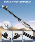 Extended Reach Dual Head Air Chuck Set 1 Quarter Inch FNPT With Quick Plug shown in detail-oriented design settings