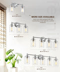 Image showing various sizes of Vanity Lighting For Bathroom Dope Modern Over Mirror Wall Lamp With Clear Glass Shade Chrome Finish