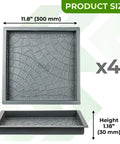 DIY Concrete Molding Set 4 Reusable Cobblestone Molds For Walkways And Patios, size 11.8 x 11.8 x 1.2 inches
