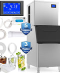 Commercial Ice Maker Machine For Restaurants And Bars Big Industrial Freestanding Stainless Steel Ice Machine with accessories