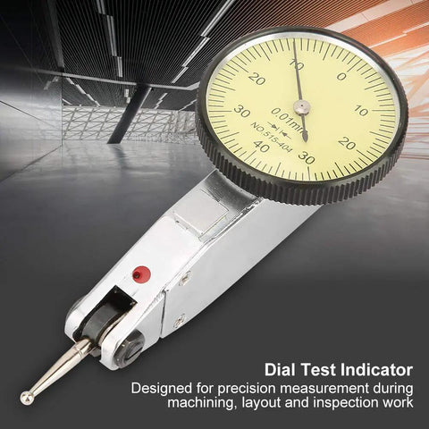 Dial Test Indicator.0001 Precision Gauge For CNC Machining And Inspection with Lightweight Aluminum Body, Close-Up View