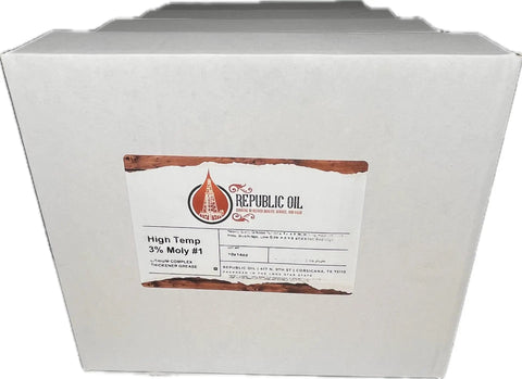 Box of Three Percent Moly Lithium Complex Heavy Duty Grease Number One For High Temperature Equipment Five Tubes