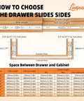 2 Pairs Soft Close Drawer Slides 10 Inch Heavy Duty Side Mount Full Extension Rails With Screws For Kitchen Cabinets 100Lb Capacity Anti Rust Long Lasting Silver Drawer Runners size chart and installation diagram