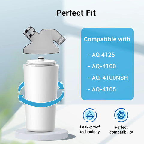 Shower Filter Replacement Cartridge For Aquasana AQ 4125 And Compatible Systems Pack Of 2 With 4 Stage Filtration diagram