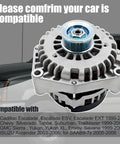 High Output 220 Amp 48237 Alternator Replacement For Cadillac Escalade ESV EXT Chevy Silverado