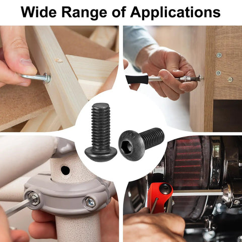 The Real Deal 100 Piece M3x5mm Button Head Hex Socket Cap Screws Forged From Tough 10.9 Alloy Steel Heavy Duty Bolts in use for various applications.