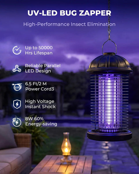Outdoor Electric Bug Zapper Mosquito Killer Lamp For Indoor And Outdoor Use Hanging Waterproof Insect Zapper Fly Trap