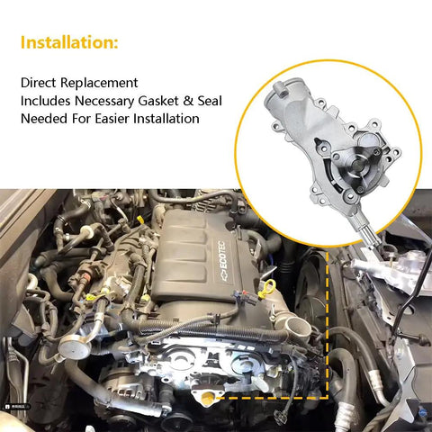 Tough As Nails Coolant Water Pump With Gaskets Fits Buick Encore Chevy Cruze Sonic Trax 1 4L Engine installed on vehicle engine