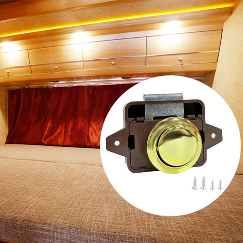 Keyless Button Latch For Campers And Furniture Push Cabinet Lock No Key Hassle 15 To 18mm Door Thickness Marine Grade Hardware